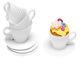 New Set Of 4/8 Teacup Cupcake Moulds And Saucers Silicone Teacup/plastic Saucer