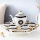 New Tea Set European Light Luxury Coffee Cup Ceramic Flower Tea kettle with Tray