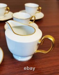 Okura OAC Espresso Tea Demi-Tasse 18 Pcs Hand Made Japan White Gold Orig $1,200