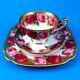 Old English Roses Royal Albert Tea Cup, Saucer and Square Plate Trio Set