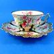 Old Ornate Handle with Heavy Gold and Floral MZ Austria Tea Cup and Saucer Set