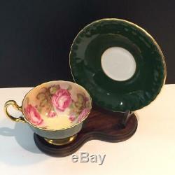 One Aynsley Green Cabbage Rose Teacup & Saucer Set 1031 Ch5381