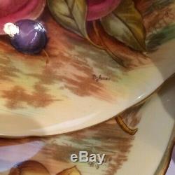 One Aynsley Orchard Fruit Gold Teacup & Saucer Set Yellow Signed D. Jones Ch5384