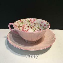 One Shelley Maytime Rare Oleander Pink Chintz Tea Cup & Saucer Set C34