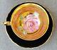PARAGON Huge Cabbage Rose Heavy Gold Teacup and Saucer Set RARE