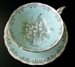 PARAGON Lily of the Valley To The Bride Teacup and Saucer Set Light Green MINT