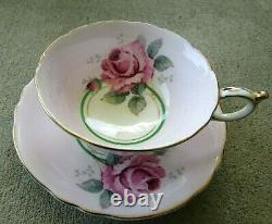 PARAGON Pink Cabbage Rose Teacup and Saucer Set Vintage READ