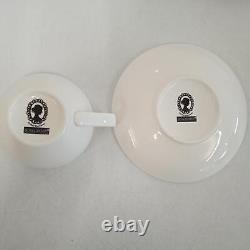 POLS POTTEN White Undressed Porcelain Teacup & Saucer Set Of 4 RRP85 NEW