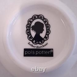 POLS POTTEN White Undressed Porcelain Teacup & Saucer Set Of 4 RRP85 NEW