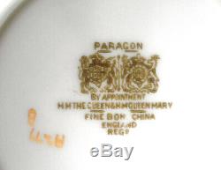 Paragon China Large White Cabbage Rose on Yellow Background Tea Cup + Saucer Set