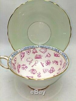 Paragon Fortune Telling Tea Leaves Cup & Saucer Set in Mint Green