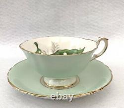 Paragon To The Bride Lily of the Valley Tea Cup and Saucer RARE SET mint Green