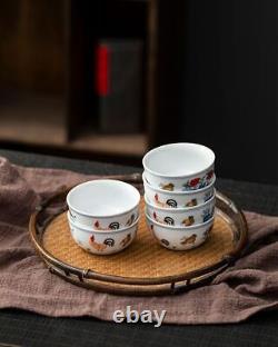 Pigmented Porcelain White Teacups Set Eco-Friendly Stocked Drinkware Tea Cup New