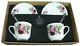 Pink rose set of 2 cups and saucers gift boxed with teaspoons