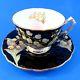 Pretty Lily of the Valley on Black Aynsley Tea Cup and Saucer Set