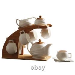 Pure White Minimalist Afternoon Tea Set Continental Coffee Cup Gift Set Pot Teaw