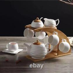 Pure White Minimalist Afternoon Tea Set Continental Coffee Cup Gift Set Pot Teaw