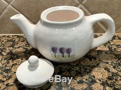 RAE DUNN Pottery Barn Tea Garden Believe Teapot & Set of 4 Inspirational Mugs