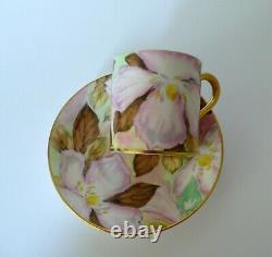 RARE Art Deco Paragon Orchids Gold Demitasse Tea Cup & Saucer Set