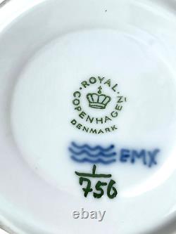 ROYAL COPENHAGEN BLUE Coffee Tea Cups Saucers 3 Sets FLUTED HALF LACE 756