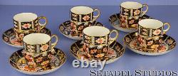 ROYAL CROWN DERBY IMARI 2451 x6 COFFEE TEA CAN CUP AND SAUCER SET. NICE