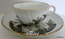 Rare Antique Meissen German Porcelain Swan Tea Cup And Saucer Set