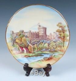 Rare Aynsley Windsor Castle Pedestal Tea Cup & Decorated Saucer Set England