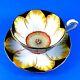 Rare Hand Painted Jonquil on Black Victoria Tea Cup and Saucer Set