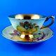 Rare Painted Fruit & Gold Signed D. Millington Hammersley Tea Cup and Saucer Set