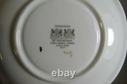 Rare Paragon England Double Warrant White Orchid On Green Tea Cup & Saucer Set