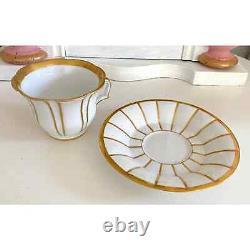 Rare Royal Copenhagen Tea Cup/Saucer Set. White Gold Palace Antique 1. Class