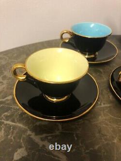 Rare STAVANGERFLINT Harlequin complete Tea-set Pastel/Gold