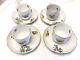 Rare Set Of 4, Herend Hungary Tea Cup Saucer Set, Butterfly, Free Shipping