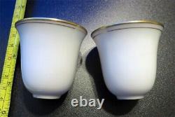 Rare Turkish Porcelain Lenox Tea Cups and Sterling Silver Holders Two Sets Mint