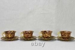 Rare set of four antique French cups and saucers from Apt nougatine