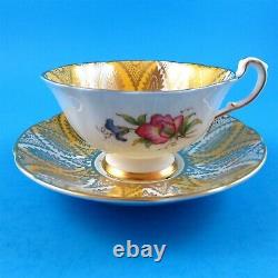 Rich Gold with Yolk Yellow and Sweetpeas Paragon Tea Cup and Saucer Set
