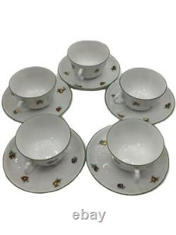 Richard Ginori Anticoeden Tea Cup Saucer Set of 5 Porcelain Very good condition