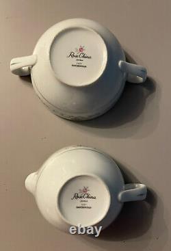 Rose China Tea Cup Saucers Dessert Plate (Set 6) Sugar Bowl Creamer Pitcher 2222
