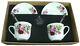 Rose set of 2 cups and saucers gift boxed with teaspoons Pink rose design