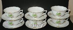 Rosehip Tea Cup & Saucer by Herend SET OF SIX (6) MINT NEVER USED