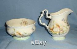 Royal Albert Beatrix Potter TEATIME Tea Dish Set Pot Sugar Creamer Plate Cup