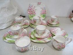 Royal Albert Blossom Time Tea Set 20 Pieces, (cup missing) + 5 Dessert Plates