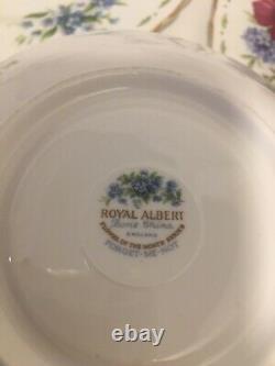 Royal Albert Bone China Tea Cup Saucer Flower Of The Month Series Trio Set