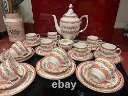 Royal Albert / Crown Staffordshire china tea/coffee set pink Tunis