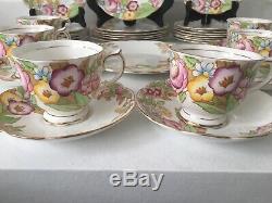 Royal Albert England Bouquet Dessert Set For 6 with Plates Tea Cups Cake Platter