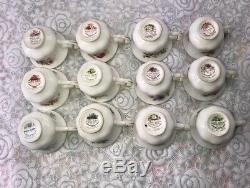 Royal Albert Flower Of The Month Set 24 Pieces Miniature Tea Cup & Saucer