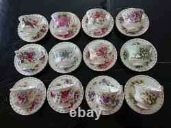 Royal Albert Flower of the Month January-December teacup saucer 12 set rare