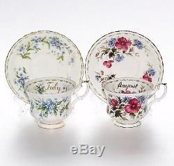 Royal Albert, Flowers Of The Month, Full Set Of 12 Tea Cup Duos, First Quality