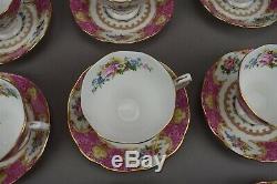 Royal Albert Lady Carlyle Bone China Tea Coffee Cup Saucers set of 12
