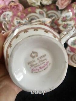 Royal Albert Lady Carlyle Large Tea Set Tea Cups Trios Pink Tea Cups 28 Items